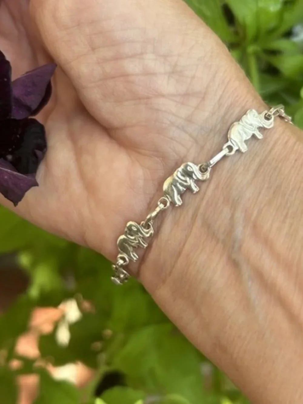950 STERLING SILVER Elephant Link BRACELET